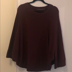 Feel the Piece Maroon Poncho Sweater